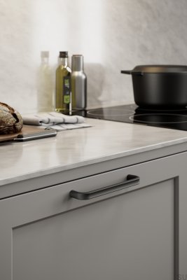 Ручка мебельная удлиненная Terra 160, чугун, матово-черный