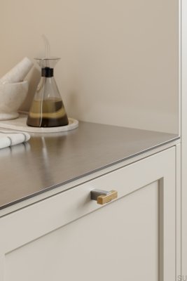 Мебельная ручка, сегмент 44, дуб со сталью