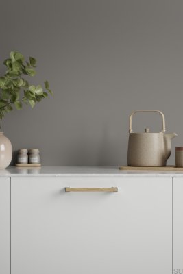 Длинная мебельная ручка Segment 160 Wooden Oak with Silver