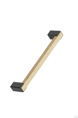Длинная мебельная ручка, сегмент 160, дуб, черный матовый