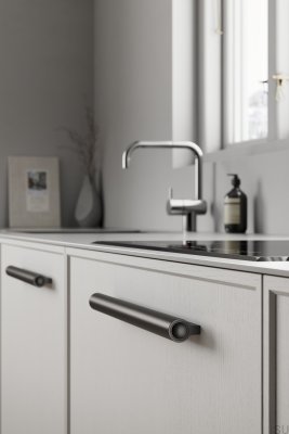 Ручка для мебели Lucente 1088 удлиненная, алюминий, матово-черный