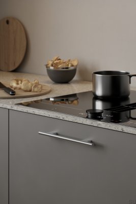 Ручка для мебели Koupe 128, удлиненная, алюминиевая, серебристая