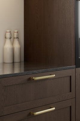 Удлиненная мебельная ручка Grace 160, полированная латунь