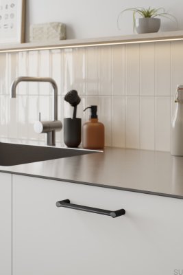 Ручка мебельная удлиненная Filo 160, металл, матово-черный