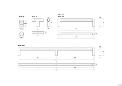 Мебельная ручка Brooklyn 20, алюминиевая, черная, матовая