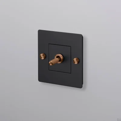 Однокнопочный переключатель без логотипа Cross 1G Black с цветом Warm Sunset, европейский стандарт.