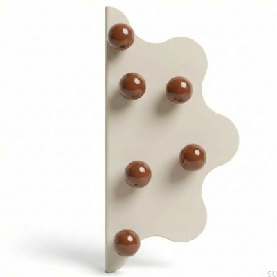 Ручка для мебели Mare 200 из стали бежевого цвета с коричневыми шариками