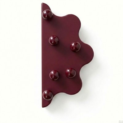 Ручка для мебели Mare 200 из стали с бордовым краем и бордовыми шариками