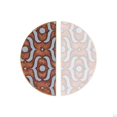 Мебельная ручка Pattern I 100, медная эмаль, серая с твердым маслом под дуб, бесцветная, полуматовая.