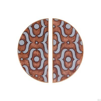 Мебельная ручка Pattern I 100, медная эмаль, серая с твердым маслом под дуб, бесцветная, полуматовая.