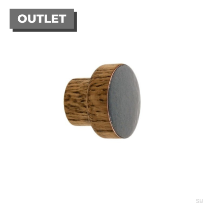 Ручка мебельная Простая, Деревянная, Эмалированная, Темно-серая, Тонированное масло