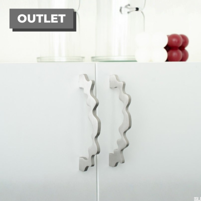 Мебельная ручка Sound 128 продолговатая, матовая сталь.