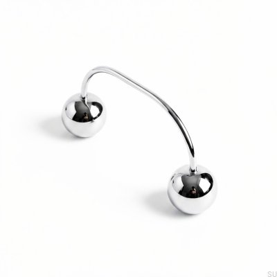 Удлиненная мебельная ручка 10 96 Латунь Хром