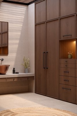 Алюминиевая мебельная ручка T-Bar Fase 52, матовая коричневая.