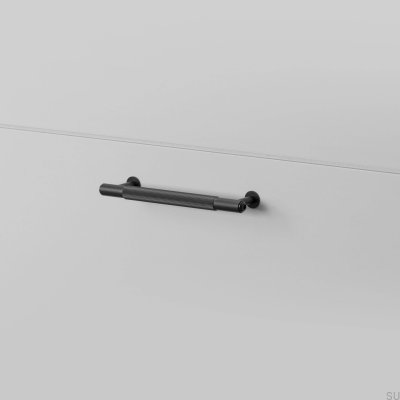 Ручка для мебели Linear 125, черная, удлиненная, стальная