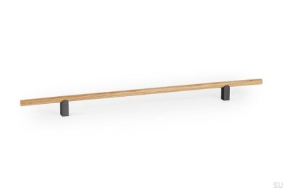 Ручка для мебели Kumo Wood 320 из дуба с черным титановым алюминиевым покрытием