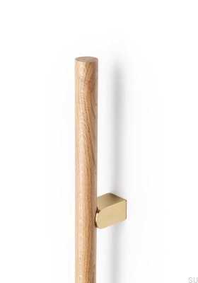 Kumo Wood Big One 1056 Деревянный дуб с удлиненной мебельной ручкой с отделкой под матовое золото.