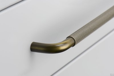 Удлиненная мебельная ручка с шайбой Helix 128, Antique Bronze