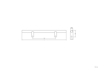 Удлинённая мебельная ручка Kumo 128 из алюминия с матовой золотистой отделкой Cava.
