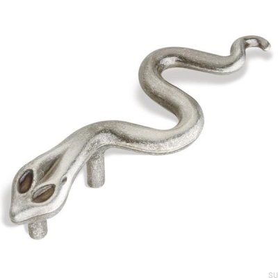 Ручка мебельная продолговатая Orm Snake Antique чёрная