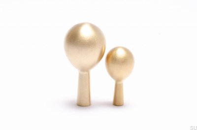 Настенная вешалка Drop 56 из золотой латуни, матовая, нелакированная