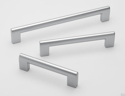 Удлиненная мебельная ручка 0112 Ara 96 Silver Brushed (имитация алюминия)
